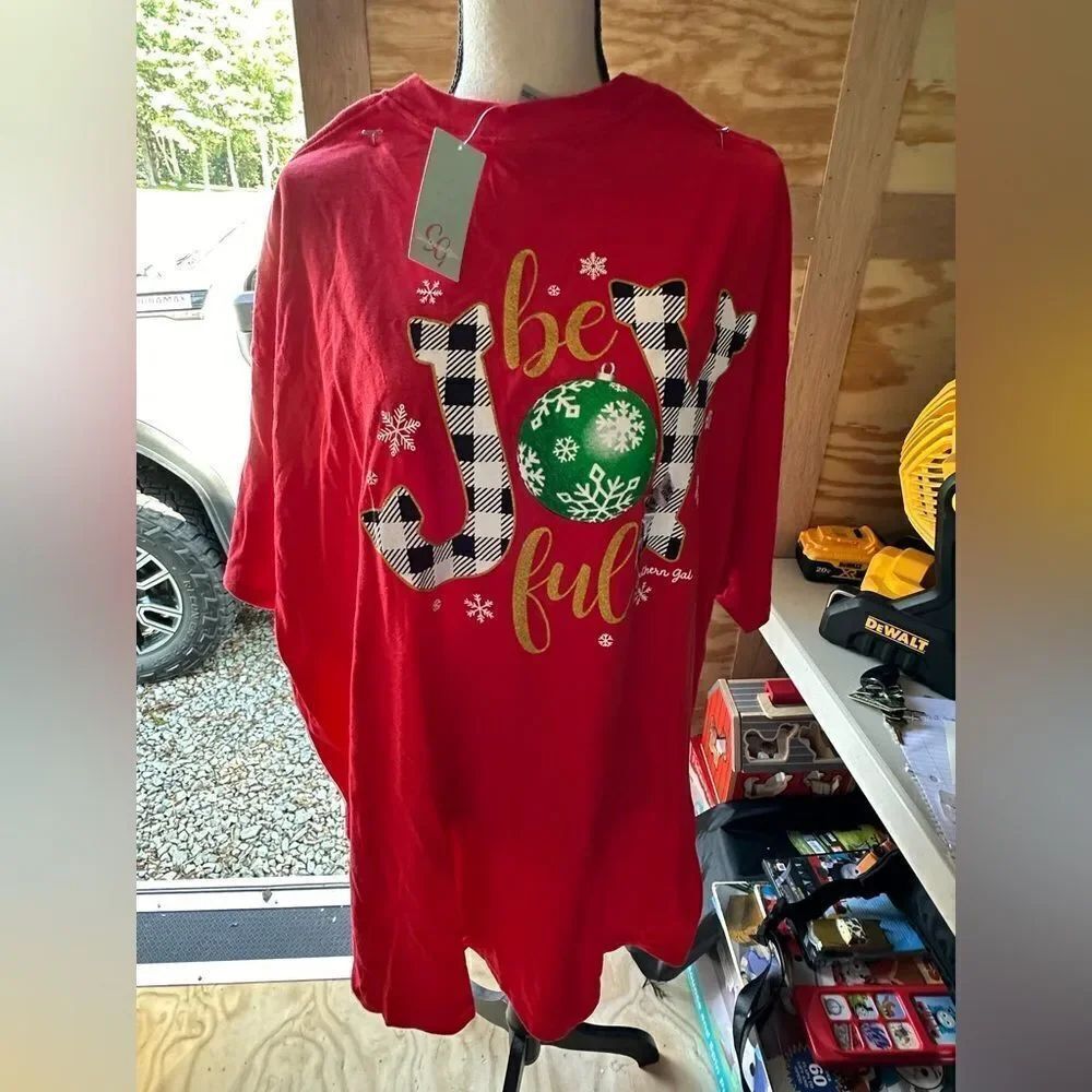Be Joyful Red Christmas T-Shirt